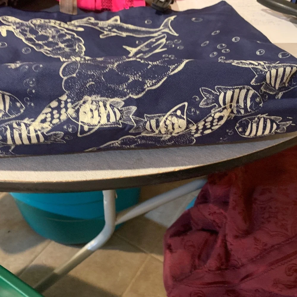 Riviera Maya Blue/Tan Nylon Tote Bag